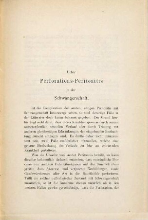Über Perforations-Peritonitis in der Schwangerschaft : Inaug. Diss.