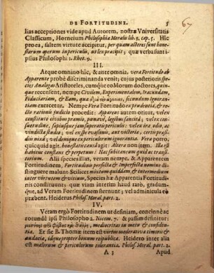 Disputatio Ethica, De Fortitudine