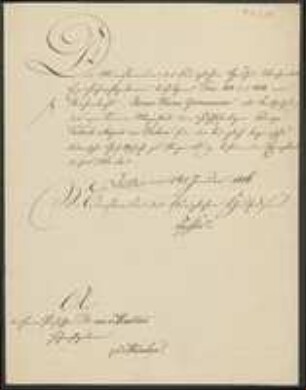 Brief von Sachsen / Ministerium des Königlichen Hauses an Carl Friedrich Philipp von Martius