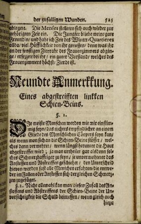 Neundte Anmerkkung. Eines abgestreifften linkken Schien-Beins.
