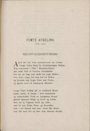 Femte Afdeling (1873-1875)