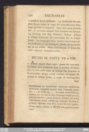 Sectio XI. Caput VII et VIII