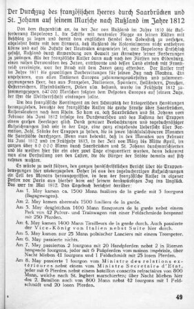 Der Durchzug des französischen Heeres […] im Jahre 1812
