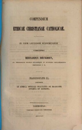 Compendium ethicae christianae catholicae : in usum lectionum academicarum, II