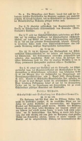 Dritter Abschnitt. Schulpflicht und Bestrafung der Schulversäumnisse