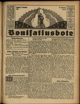 Erste Ausgabe vom Sonntag, den 27. November 1932.