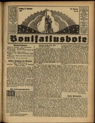 Erste Ausgabe vom Sonntag, den 27. November 1932.