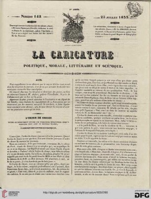 Numéro 142 (25 Juillet 1833)