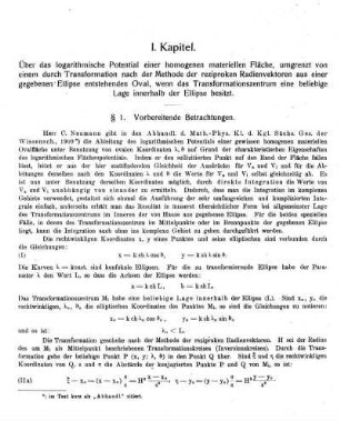 § 1. Vorbereitende Betrachtungen