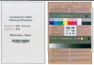 Entnazifizierung Albert Bleckmann , geb. 06.10.1903 (Gastwirt)