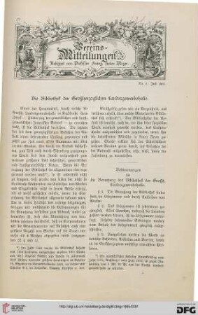 Vereinsmitteilungen Nr. 5 (Juli 1885)