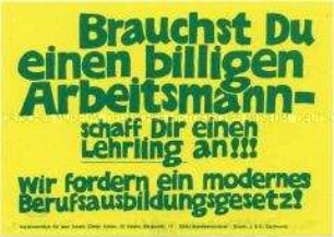 Handzettel der SDAJ gegen die Ausbeutung von Lehrlingen