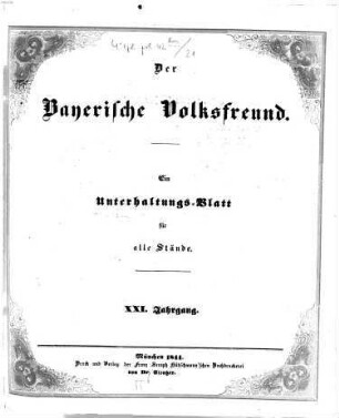 Der bayerische Volksfreund. 21, 21. 1844