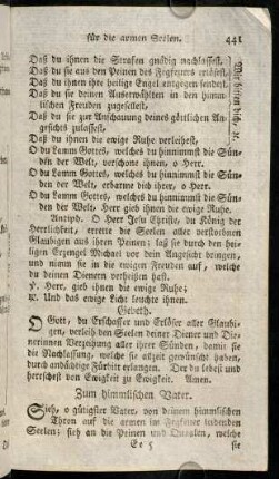 441-456, Zum himmlischen Vater. - Erinnerung von der Vorbereitung zum Tod.