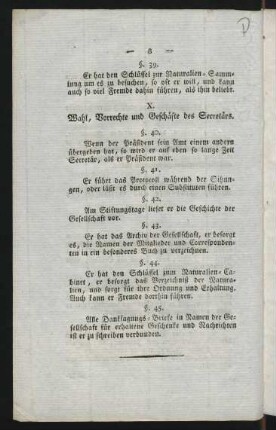 Wahl, Vorrechte und Geschäfte des Secretärs