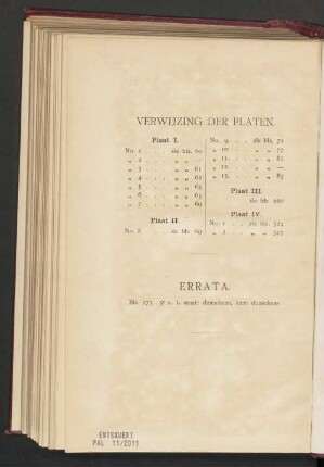 Verwijzing der Platen