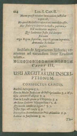 Caput III. De Usu Argutarum Inscriptionum.
