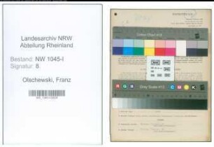 Entnazifizierung Franz Olschewski , geb. 29.01.1883 (Waechter)