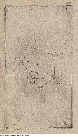 Fünfeck als geometrische Hilfsfigur bei der Erstellung eines Festungsgrundrisses