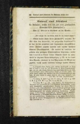 Entwurf eines Lehrplans : für Anstalten, welche über das Ziel einer gewöhnlichen Elementarschule hinausgehen