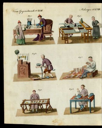 Gewerbe, Künste und Handwerke in China.