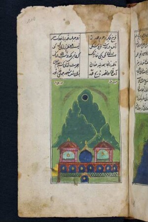 Illustration: Gebäude am Fuße des Berges Nūr mit der Höhle Hirāʾ