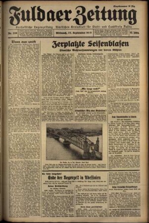 Erste Ausgabe vom Mittwoch, den 25. September 1935.