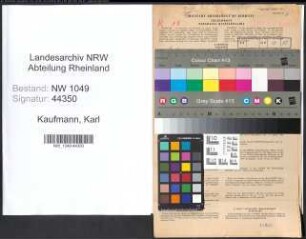 Entnazifizierung Karl Kaufmann , geb. 04.02.1914 (Lehrer)