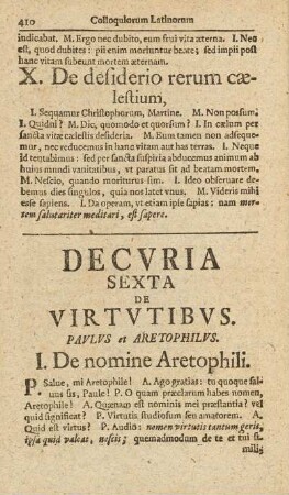 Decvria Sexta de Virtvtibvs