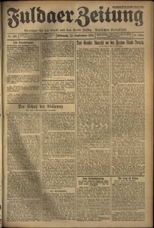 Ausgabe vom Mittwoch, den 23. September 1925.