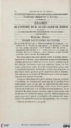 Troisième article: Examen des dynasties égyptiennes