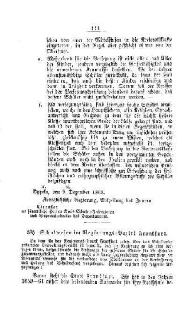 Schulwesen im Regierungs-Bezirk Frankfurt : [IV. Elementarschulwesen]