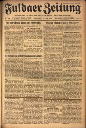 Ausgabe vom Donnerstag, den 29. Juli 1926.