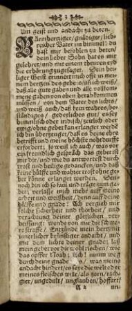 Um geist und andacht zu beten. - Ein schön Morgen-Gebet für eine Weibs Person.