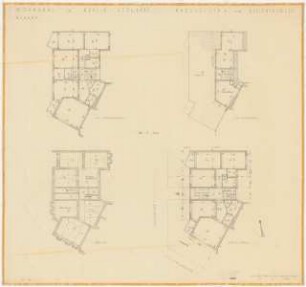 Wohnhaus Liliencronstraße/Presselstraße, Berlin-Steglitz: 4 Grundrisse Keller, Erdgeschoss, 1.-4. Obergeschoss, Dachgeschoss, 1:100