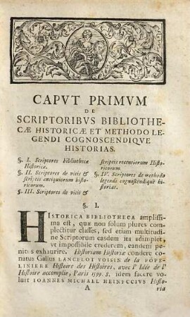 Bibliotheca Historica Selecta : In Suas Classes Distributa Cuius Primas Lineas. [1]