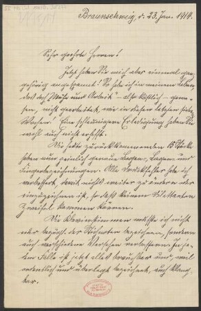 Brief an B. Schott's Söhne : 23.01.1914