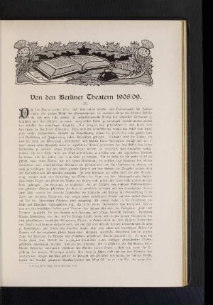Von den Berliner Theatern 1908/09