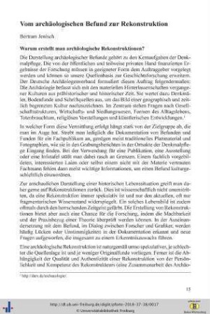 Vom archäologischen Befund zur Rekonstruktion