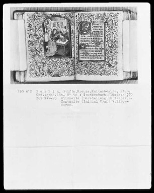 Stundenbuch — Darstellung Christi im Tempel, Folio 74verso