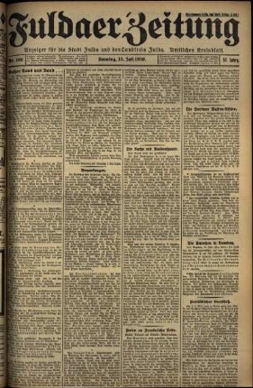 Erste Ausgabe vom Sonntag, den 13. Juli 1930.