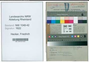 Entnazifizierung Friedrich Hecker , geb. 21.05.1903 (Gaertner)