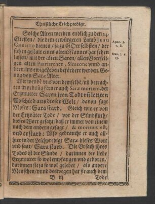 [II. Saræ mortem, Ihren seligen Abschied aus dieser Welt.]