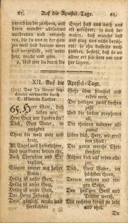 XII. Auf die Apostel-Tage