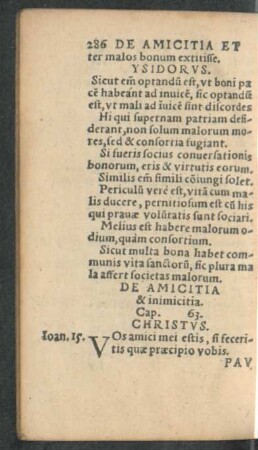 De Amicitia & inimicitia. Cap. 63.