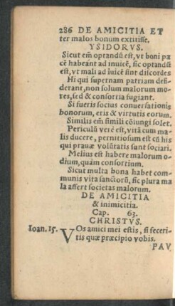 De Amicitia & inimicitia. Cap. 63.