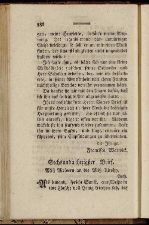Sechsundachtzigster Brief. - Neunzigster Brief.