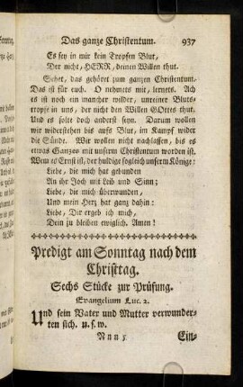 937-955, Predigt am Sonntag nach dem Christtag
