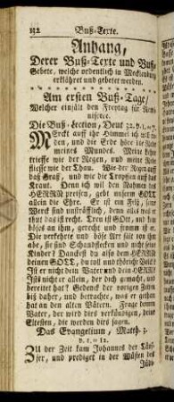 Anhang, Derer Buß-Texte und Buß-Gebete, welche ordentlich in Mecklenburg erklähret und gebetet werden.