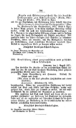 Empfehlung eines geographischen und geschichtlichen Lesebuches : [III. Gymnasien und Realschulen]
